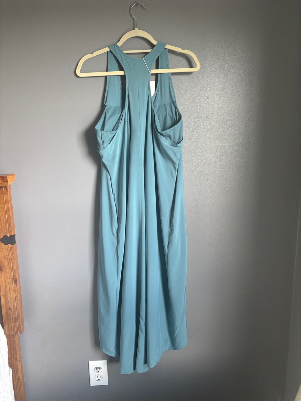 HALARA blue gray / teal tank style sleeveless high-low sports dress * sz XL * - Picture 3 of 10